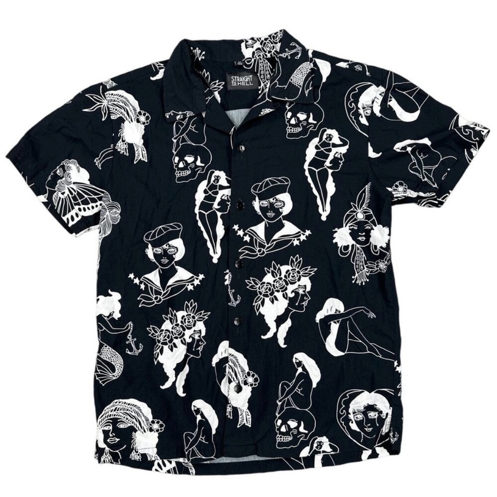 NWT - Straight to Hell - Manners and Morals Vintage Faces Short Sleeve Shirt